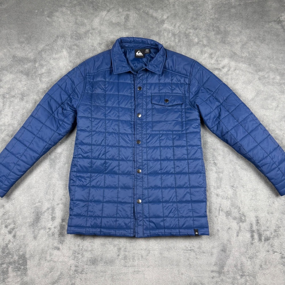 Quiksilver Youth Blue Lightweight Insulated Quilted Shacket Jacket L 14/16